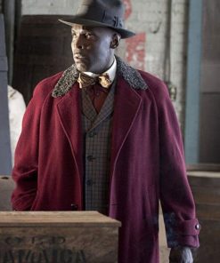 Chalky White Boardwalk Empire Maroon Wool Coat Black Friday Sale