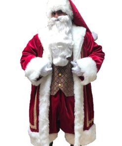 Christmas Bad Santa Claus Red Velvet Costume Coat