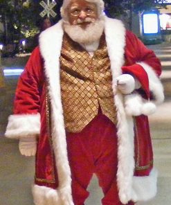 Christmas Bad Santa Claus Red Velvet Costume Coat Black Friday Sale