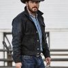 Cole Hauser Yellowstone Rip Wheeler Cowboy Black Jacket