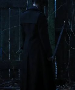 Jenna Ortega Black Trench Wednesday Wool Coat Buy now