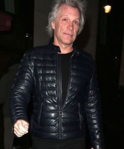 Jon Bon Jovi Vintage Puffer Style Leather Jacket