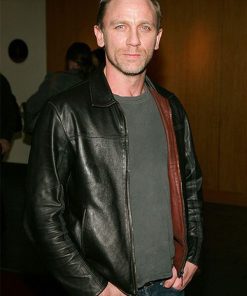 Layer Cake Daniel Craig Black Leather Jacket