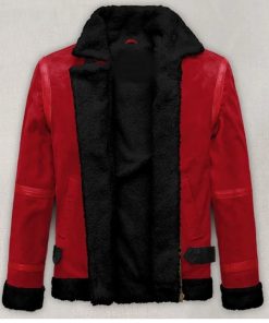 Men's B3 Bomber Aviator Red Leather Suede Jacket