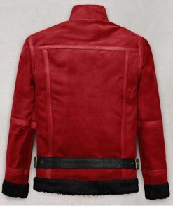 Men's B3 Bomber Aviator Red Leather Suede Jacket New Year Sale