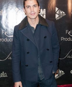 Men's Fashion Alex Gonzales Blue Wool Peacoat