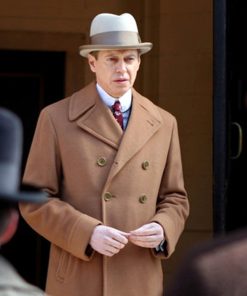 Nucky Thompson Boardwalk Empire Brown Wool Trench Coat Christmas Sale