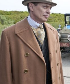 Nucky Thompson Boardwalk Empire Brown Wool Trench Coat Free Shipping UK USA Canada