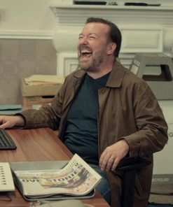 Ricky Gervais After Life Brown Cotton Jacket Shop now