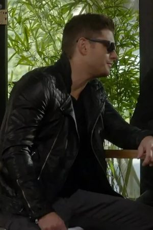 Supernatural Dean Winchester Black Leather Biker Jacket