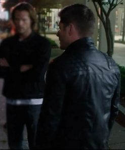 Supernatural Dean Winchester Black Leather Biker Jacket Hot Sale