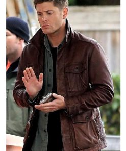 Supernatural Season 7 Dean Winchester Brown Leather Jacket Easter Sale
