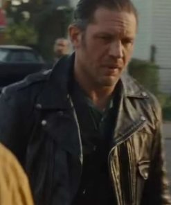 The Bikerriders Tom Hardy Black Leather Brando Jacket Free Shipping UK USA Canada