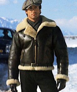 The Rocky Sylvester Stallone Brown Leather Fur Jacket