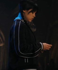 Wednesday Jenna Ortega Black Satin Jacket Easter Sale