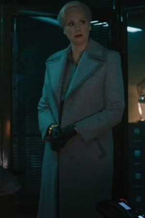 Wednesday Principal Larissa Weems Gray Wool Trench Coat Black Friday Sale