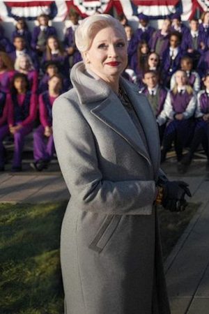 Wednesday Principal Larissa Weems Gray Wool Trench Coat Buy now