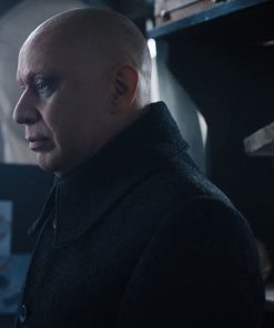 Wednesday Uncle Fester Black Wool Trench Coat Shop now