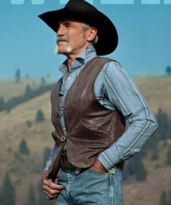 Yellowstone Forrie J. Smith Cowboy Leather Vest Season 5 Outfits