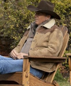 Yellowstone John Dutton Suede Leather Cowboy Jacket Winter Sale