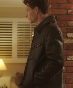 A Very Charming Christmas Town Sawyer Larsen Leather Jacket New Year Sale