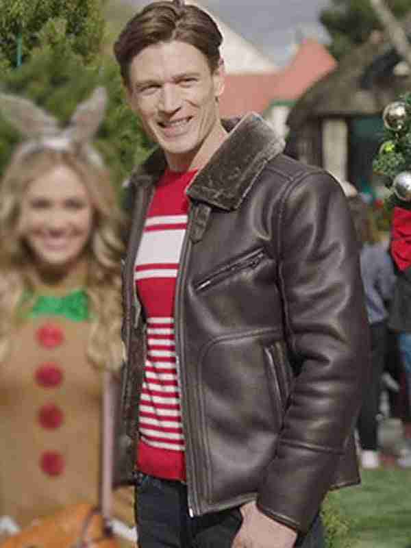 A Very Charming Christmas Town Sawyer Larsen Leather Jacket Shop now