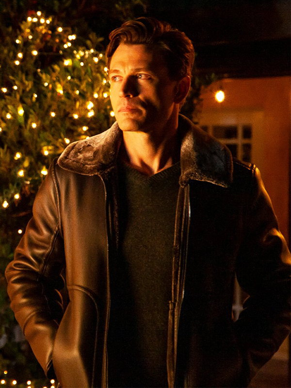 A Very Charming Christmas Town Sawyer Larsen Leather Jacket