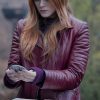 Abigail Cowen Fate The Winx Maroon Leather Jacket