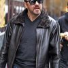 Afterlife Ricky Gervais Black Leather Fur Jacket