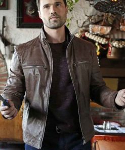 Agents of S.H.I.E.L.D. Grant Ward Brown Leather Jacket Free Shipping USA UK Europe