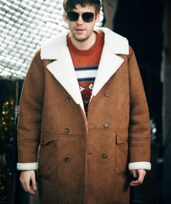 Anton Shastoon Brown Leather Suede Shearling Coat