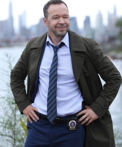 Blue Bloods Donnie Wahlberg Green Wool Coat Black Friday Sale