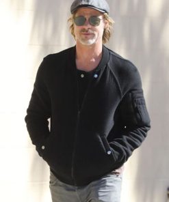 Brad Pitt Wolves Black Wool Jacket