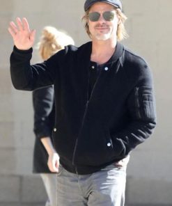 Brad Pitt Wolves Black Wool Jacket Buy now