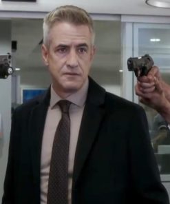 Dermot Mulroney The Courier Black Wool Coat New Year Sale