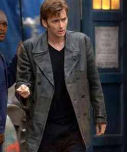 Doctor Who 10th Doctor David Tenant Leather Coat Free Shipping Worldwide