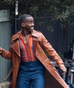 Doctor Who 15th Doctor Tan Brown Leather Coat Christmas Sale