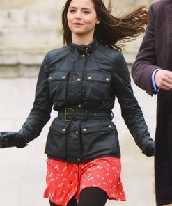 Doctor Who Clara Oswald Black Leather Jacket Christmas Sale