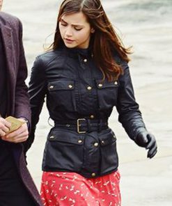 Doctor Who Clara Oswald Black Leather Jacket New Year Sale