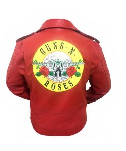 Guns N Roses Paradise City AXL Rose Red Leather Jacket Black Friday Sale