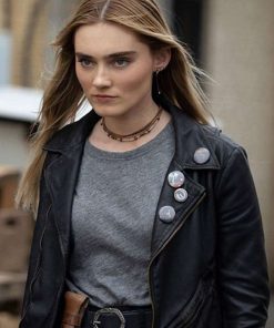 Meg Donnelly The Winchesters Black Leather Jacket New Year Sale