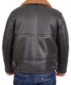 Mens B3 Bomber Brown Leather Shearling Jacket Shop now