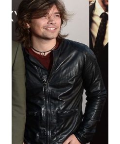 Men's Ben Barnes Black Leather Jacket on Sale