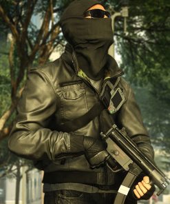 Mens's Bomber Battlefield Hardline Leather Jacket
