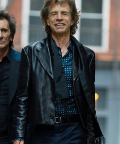 Mick Jagger Vintage Black Leather Blazer New Year Sale