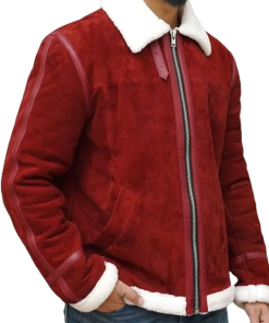 Ryan Reynolds Spirited Winter Red Suede Jacket