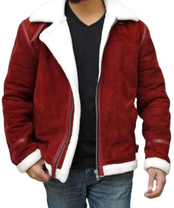 Ryan Reynolds Spirited Winter Red Suede Jacket New Year Sale