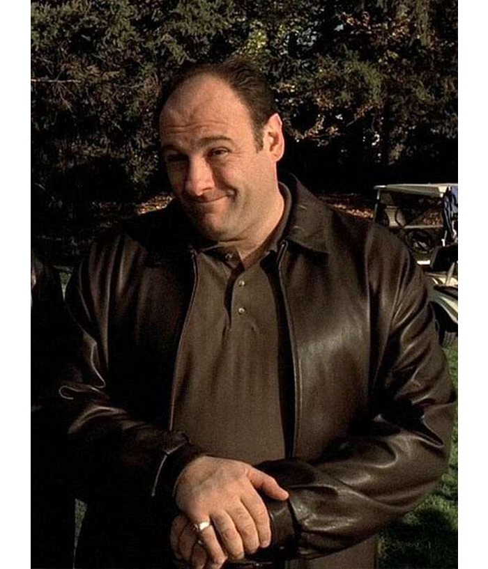 The Sopranos Tony Soprano Vintage Black Leather Jacket Shop now
