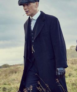Tommy Shelby Peaky Blinders Blue Wool Trench Coat Christmas Sale