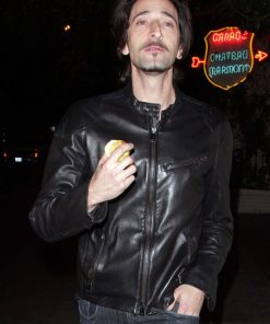 Adrien Brody Biker Black Leather Jacket Black Friday Sale